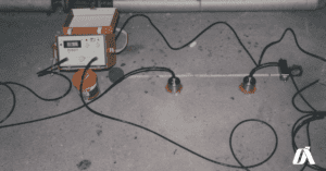 Heavy Machinery foundation inspection using various tools